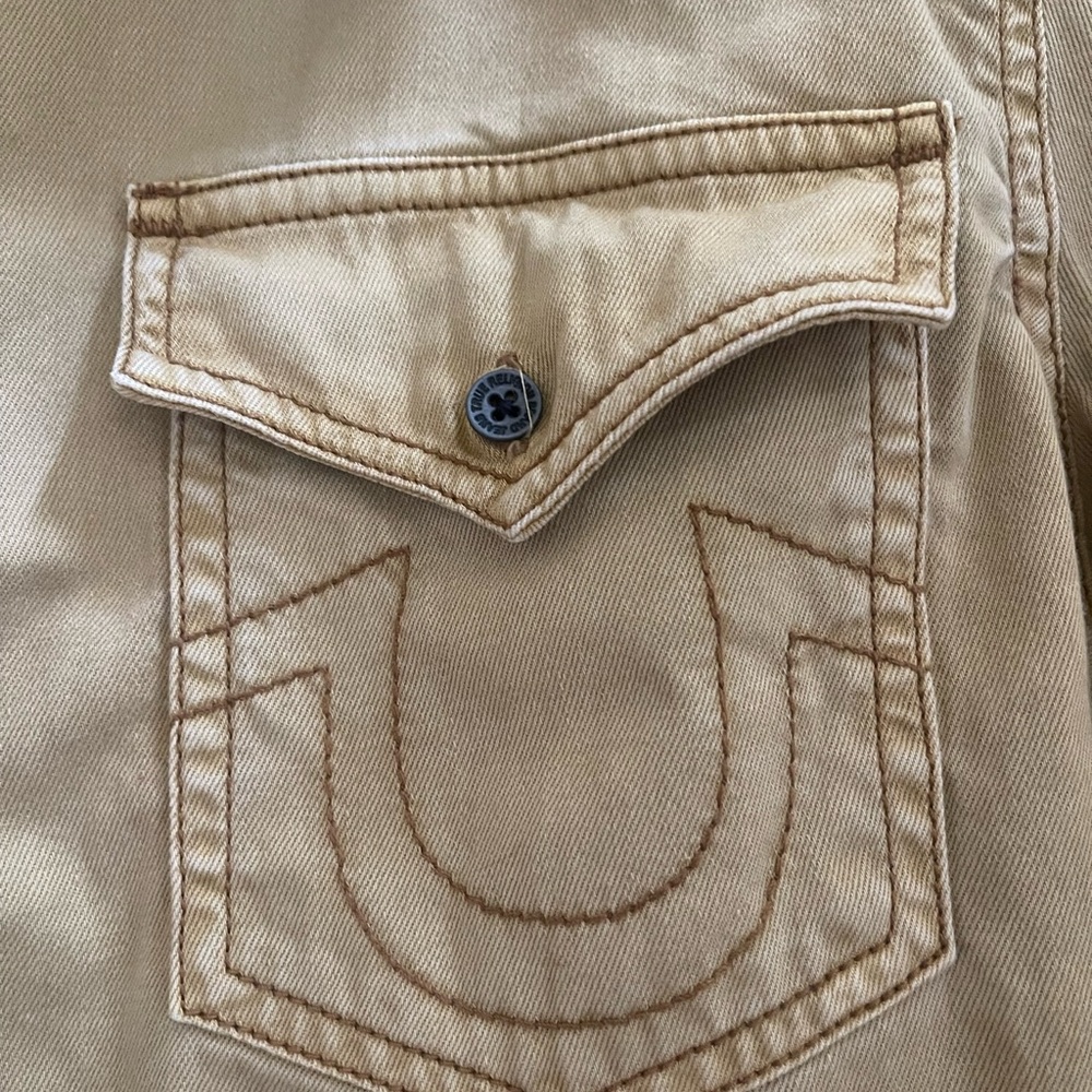 True Religion Long Sleeve DN Western Shirt In EGS STRAW Sz M - Picture 4 of 5